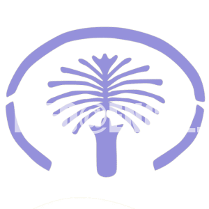 Dubai Palm Jumeirah map icon in purple, uploaded for Professional Arabic to English Interpretation Services in Dubai by engl2.com.
