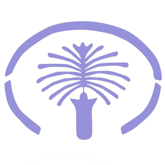 Dubai Palm Jumeirah map icon in purple, uploaded for Professional Arabic to English Interpretation Services in Dubai by engl2.com.